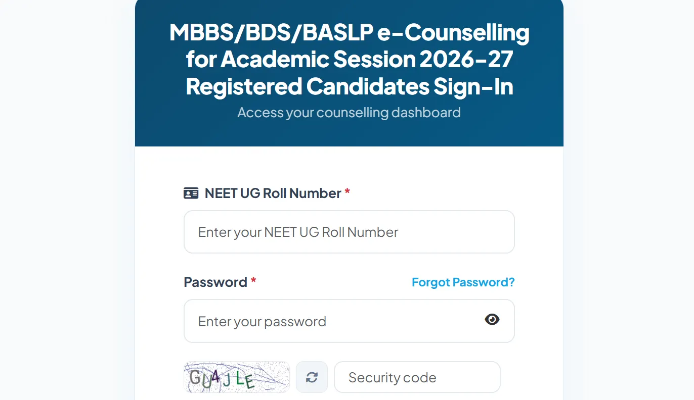 Manipur NEET UG Counselling 2026 Choice Filling Last Date Today; Check Registration, Dates and Steps to Apply