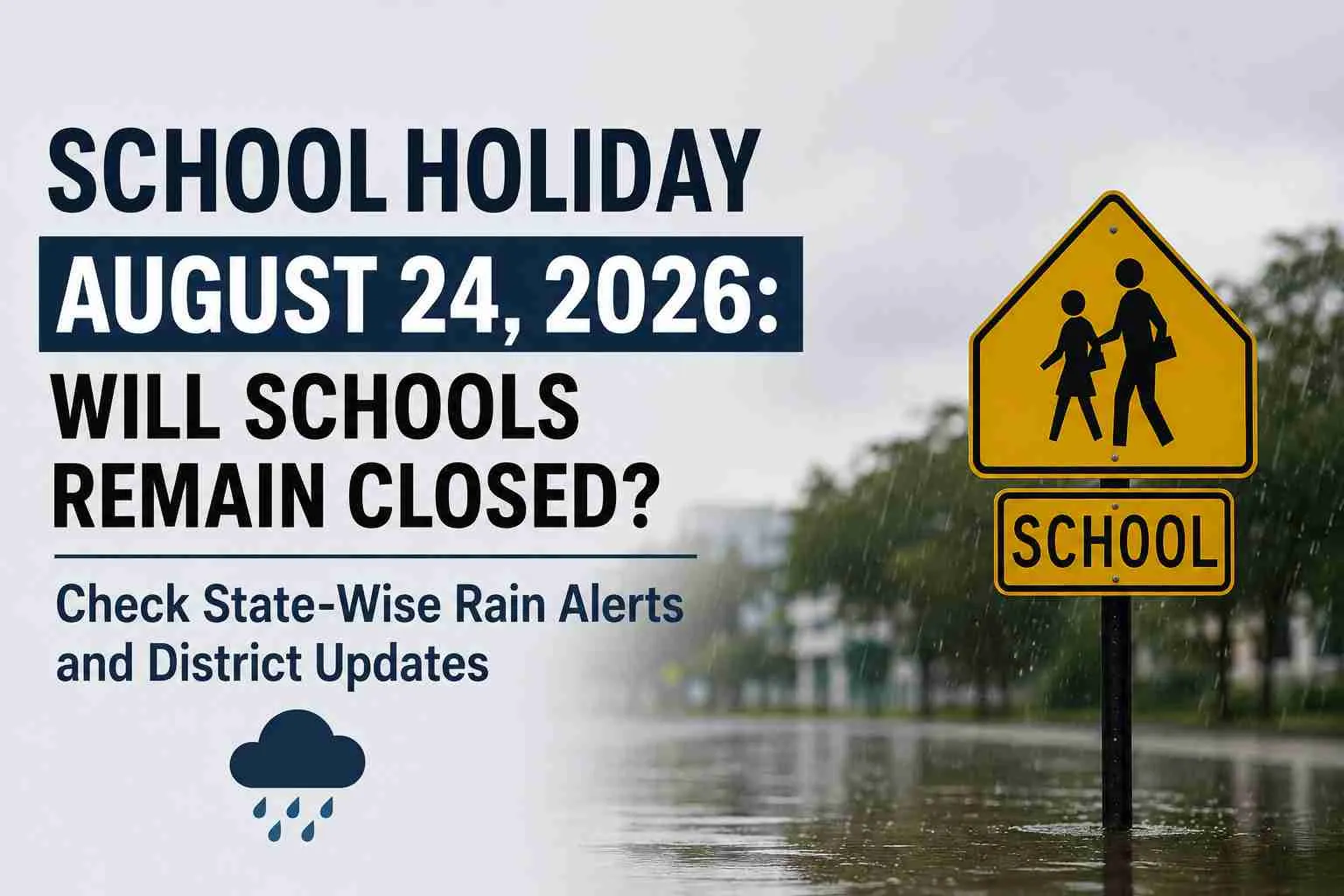 School Holiday Today, August 24, 2026: Will Schools Remain Closed? Check State-Wise Rain Alerts and District Updates