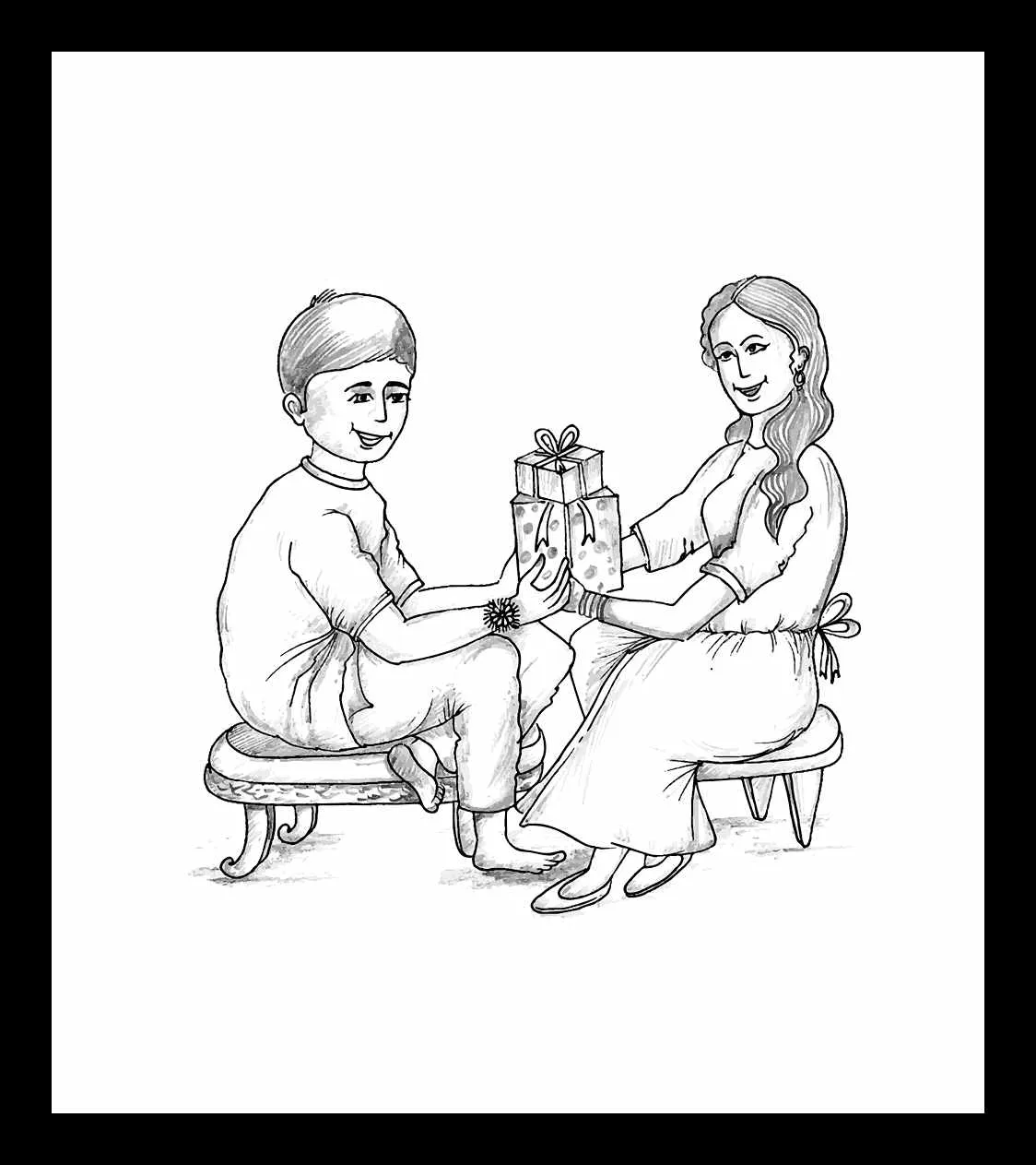 Hand-drawn-sketch-happy-raksha-bandhan-indian-festival-celebration