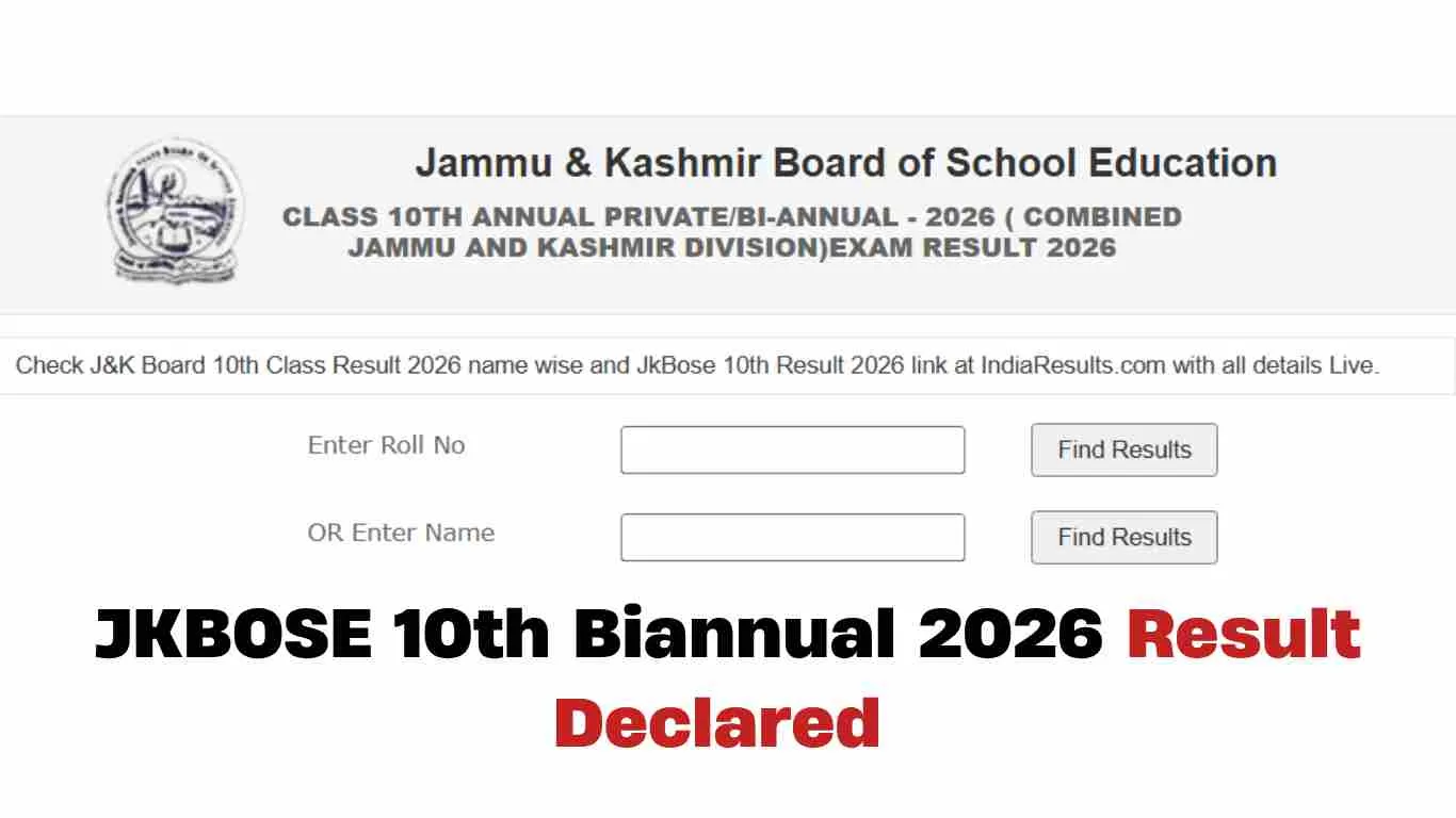 JKBOSE 10th Biannual 2026 Result Declared at jkbose.jk.gov.in, Direct Link to Check for Jammu and Kashmir Division