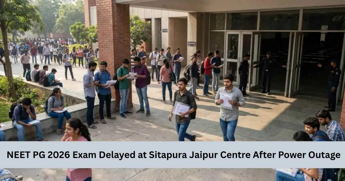 NEET PG 2026 Exam Delayed at Sitapura Jaipur Centre After Power Outage