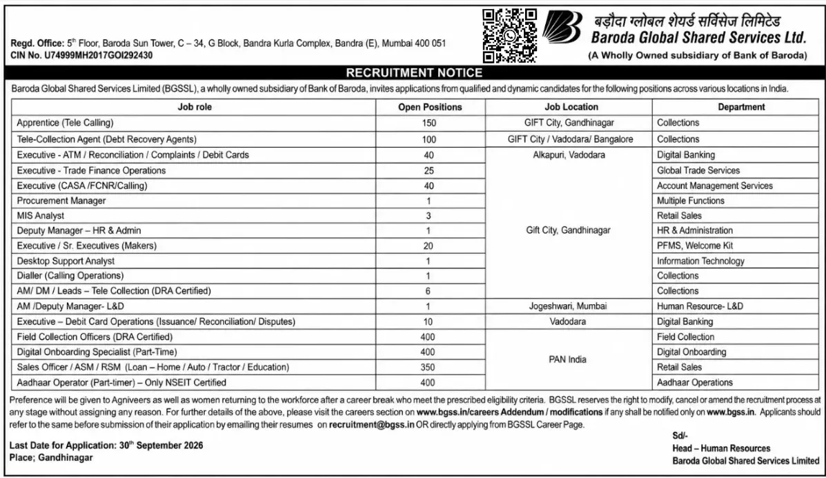 BGSSL Recruitment 2026
