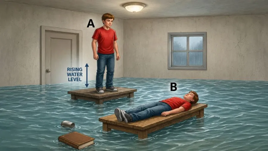 Logical Brain Teaser Puzzle Who is Smarter in the Flooding Room A or B Why -1