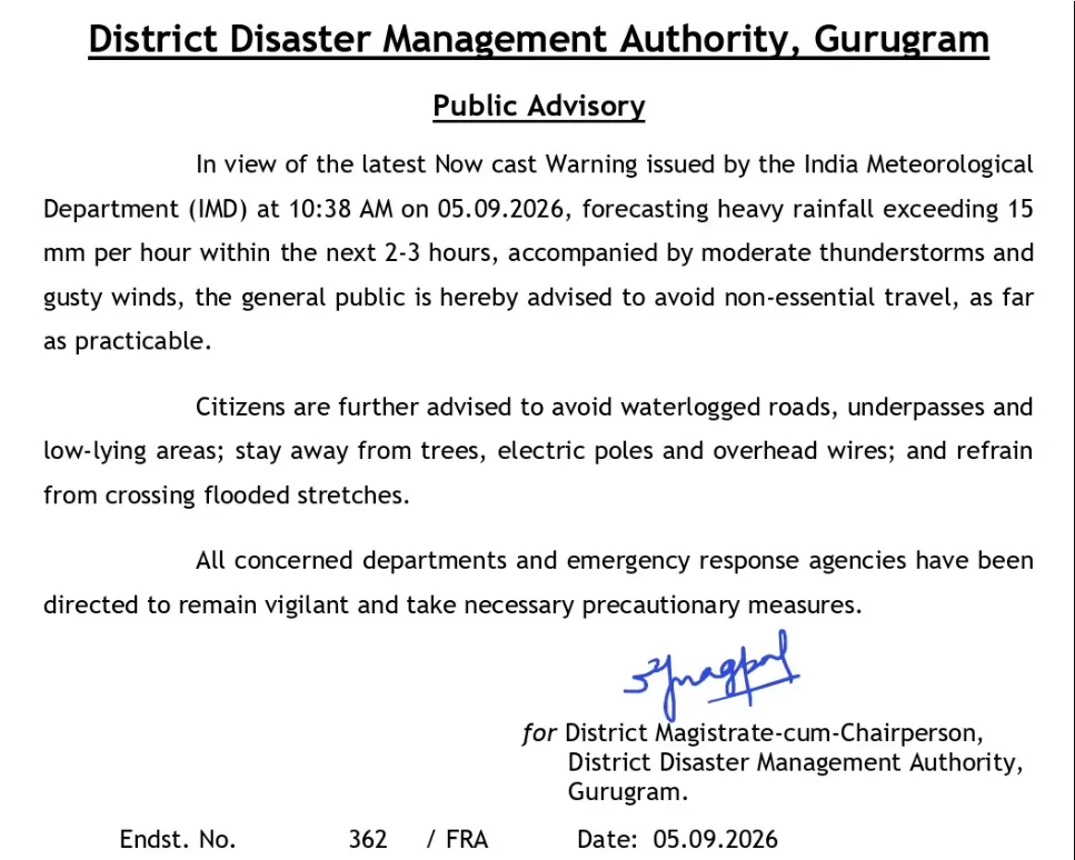 Heavy Rain, Waterlogging: Gurugram, Dwarka Police Urge Public To Avoid Unnecessary Travel, 41mm Rain Recorded