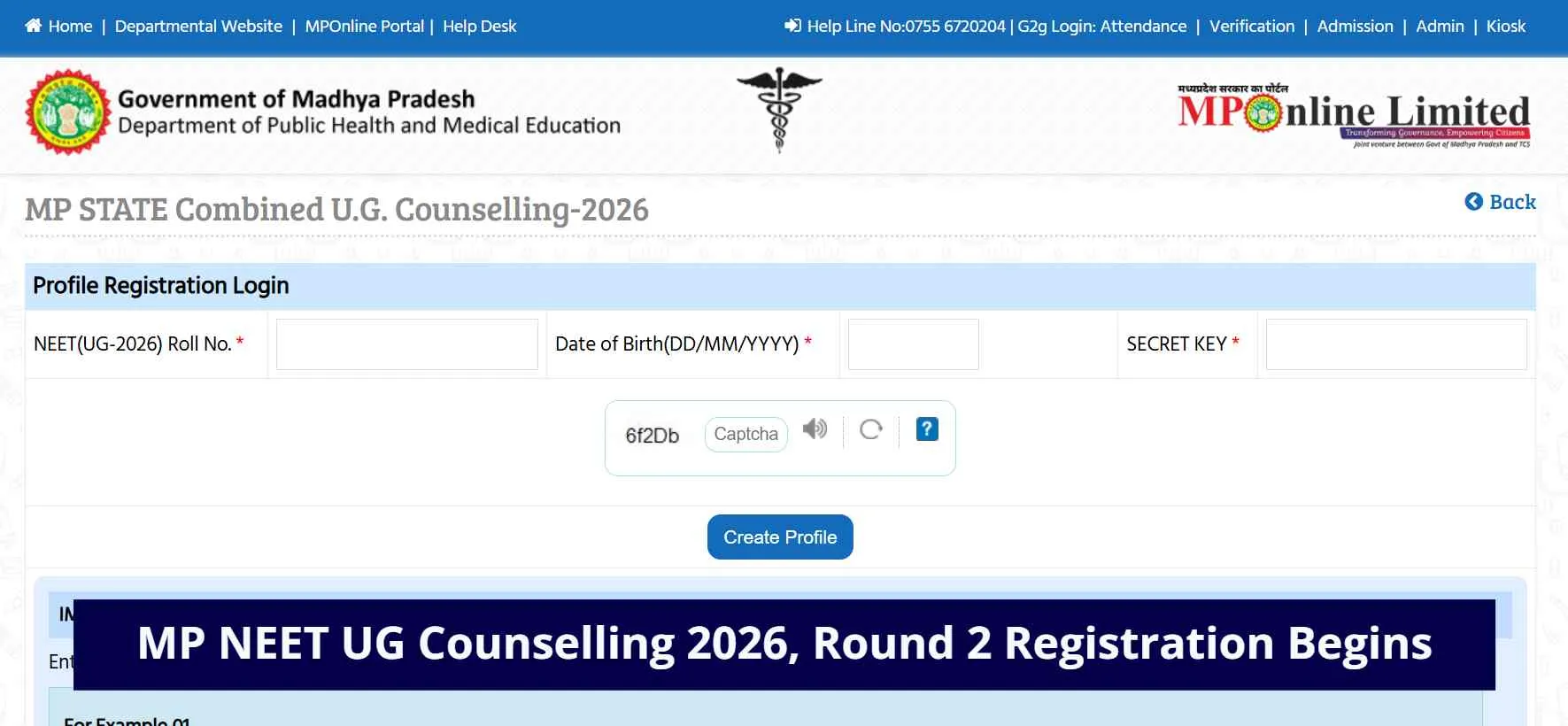 MP NEET UG Counselling 2026: Round 2 Registration Begins at dme.mponline.gov.in; Check Direct Link & How to Apply