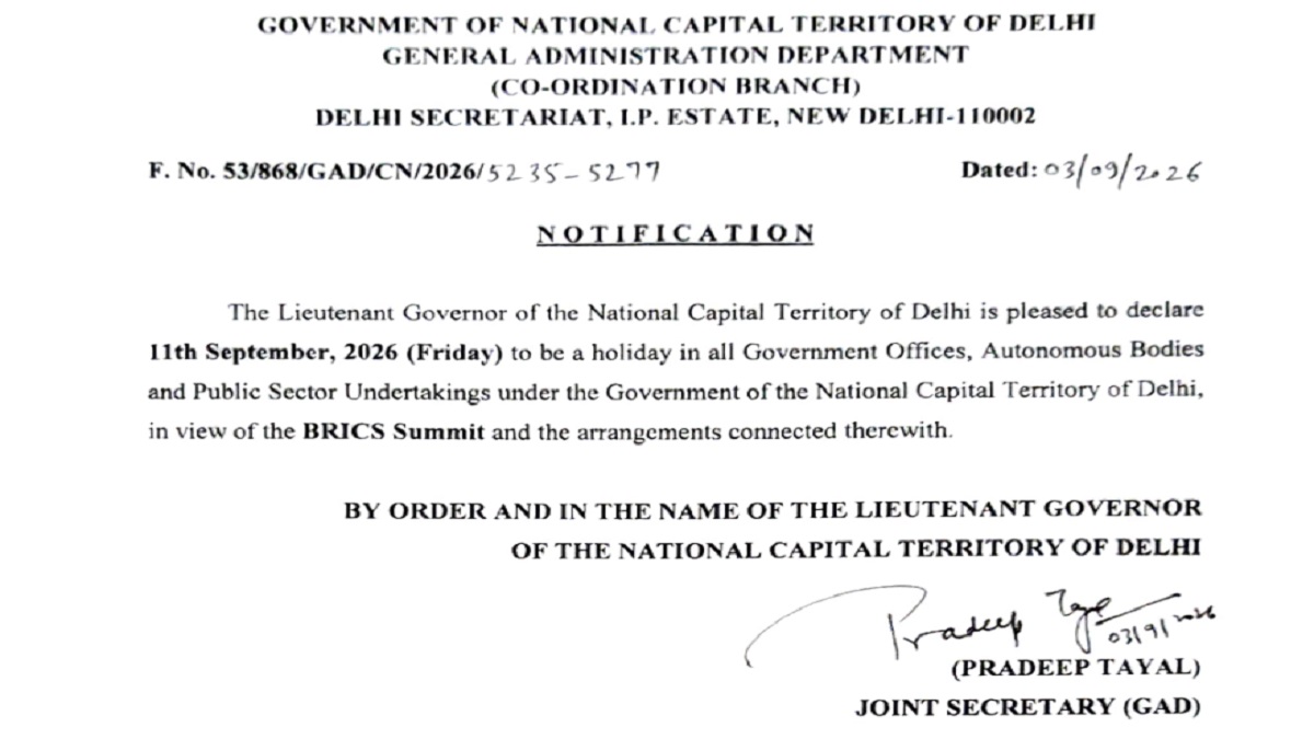 Delhi Schools Closed on September 11