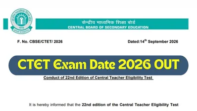 CTET 2026 Exam Dates Announced for December 12-13 Session
