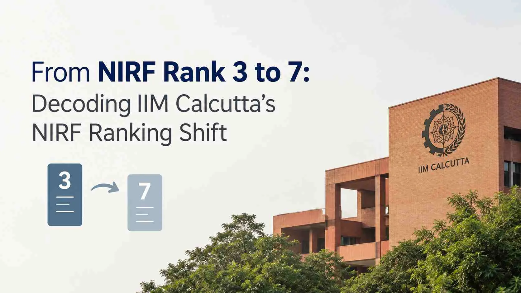 From NIRF Rank 3 to 7: Decoding IIM Calcutta's NIRF Ranking Shift
