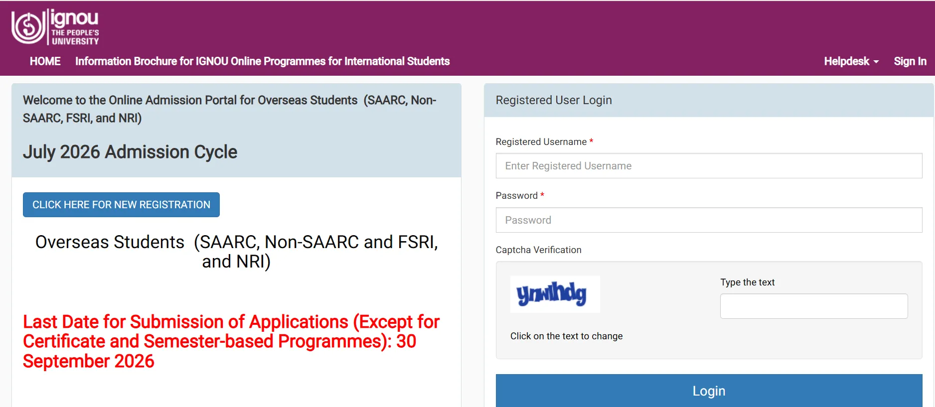 IGNOU July 2026 Admission: Registration Ends September 30 For Foreign Students, Apply Here