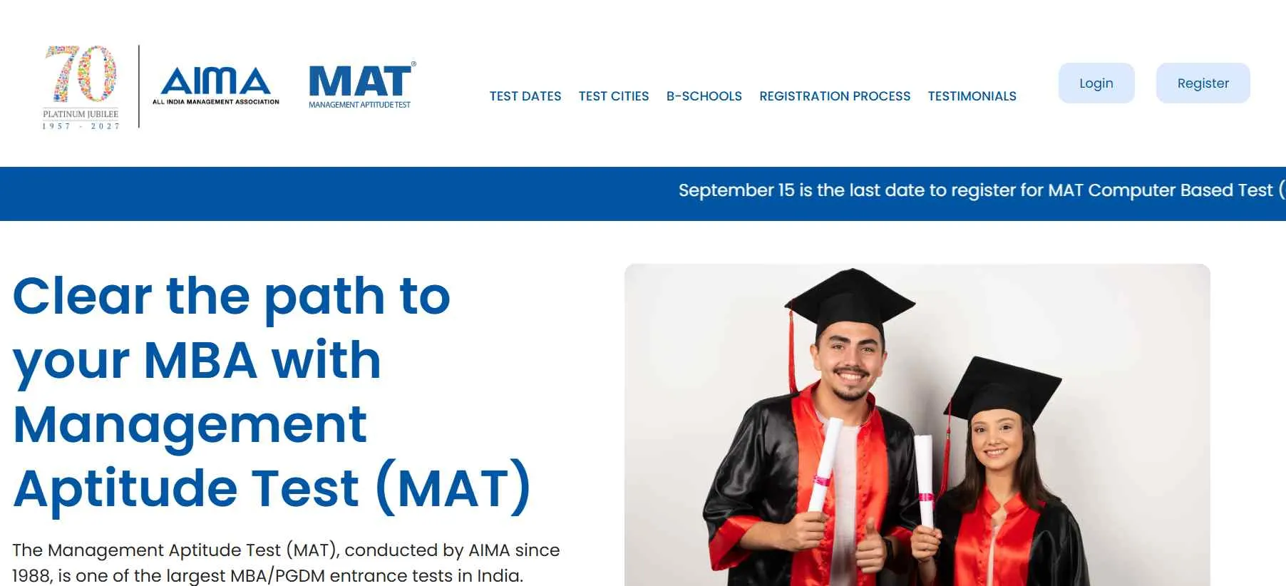 AIMA MAT September 2026 CBT Admit Card Released at mat.aima.in; Exam Scheduled for September 20