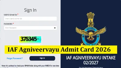 IAF Agniveervayu Admit Card 2026 Out Today at iafrecruitment.edcil.co.in, Download Intake 02/2027 Hall Ticket Link
IAF Agniveervayu Admit Card 2026 Out Today at iafrecruitment.edcil.co.in, Download Intake 02/2027 Hall Ticket Link