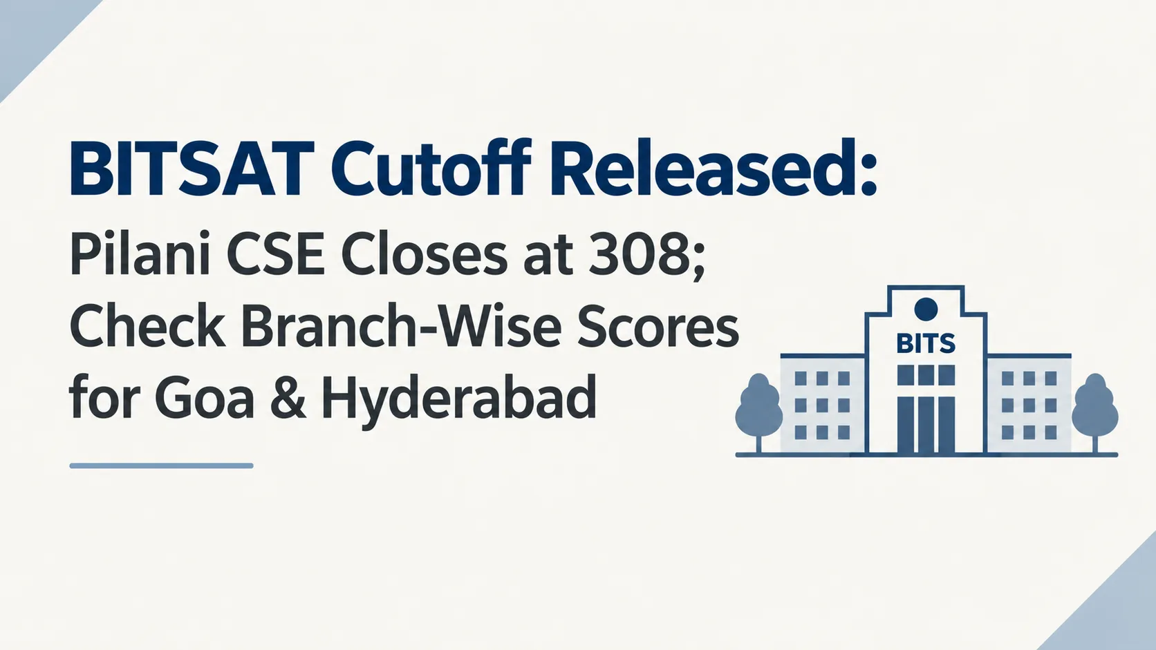 BITSAT Cutoff Released: Pilani CSE Closes at 308; Check Branch-Wise Scores for Goa & Hyderabad