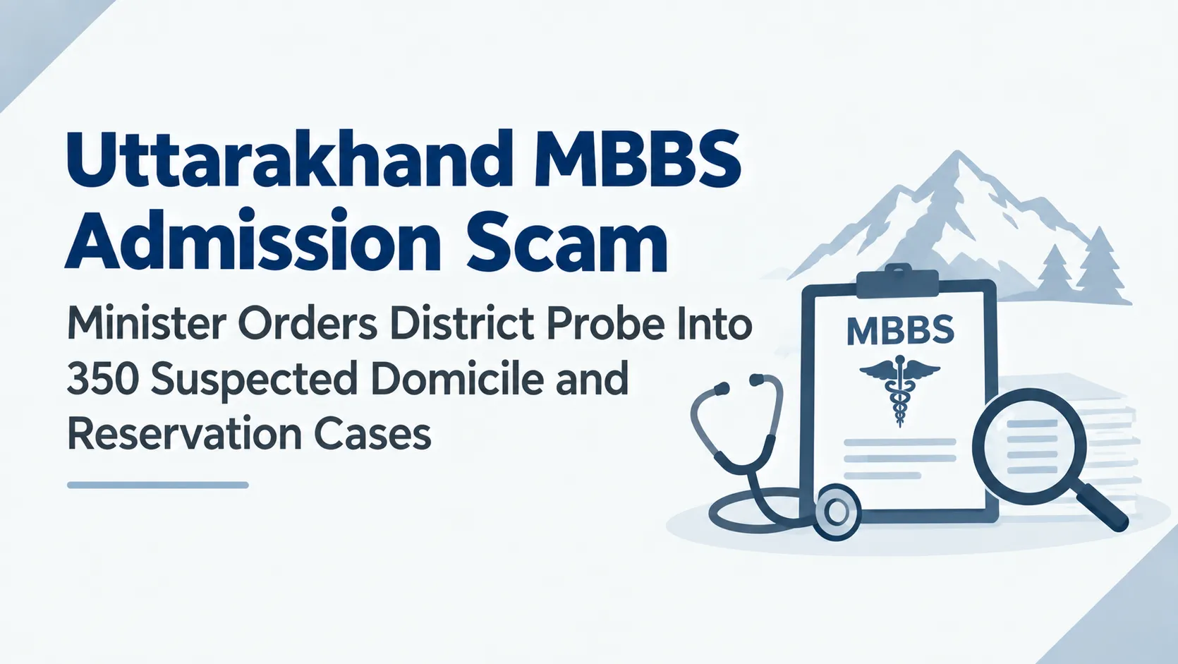 Uttarakhand MBBS Admission Scam: Minister Orders District Probe Into 350 Suspected Domicile and Reservation Cases