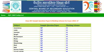 CBSE Class 12 Sample Paper 2027 Released at cbseacademic.nic.in, Download PDF - Direct Link Here CBSE Class 12 Sample Paper 2027 Released at cbseacademic.nic.in, Download PDF - Direct Link Here