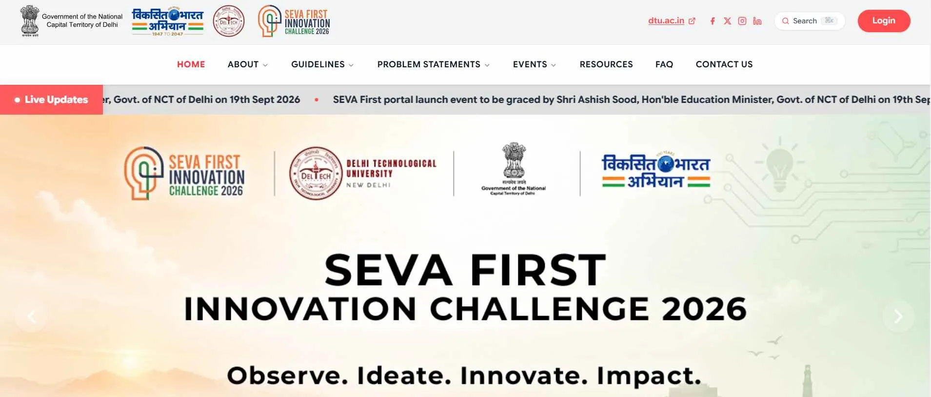 Delhi Launches 100-Day 'Seva-First Innovation Challenge 2026' at DTU; Offers ₹2 Crore Prize Pool