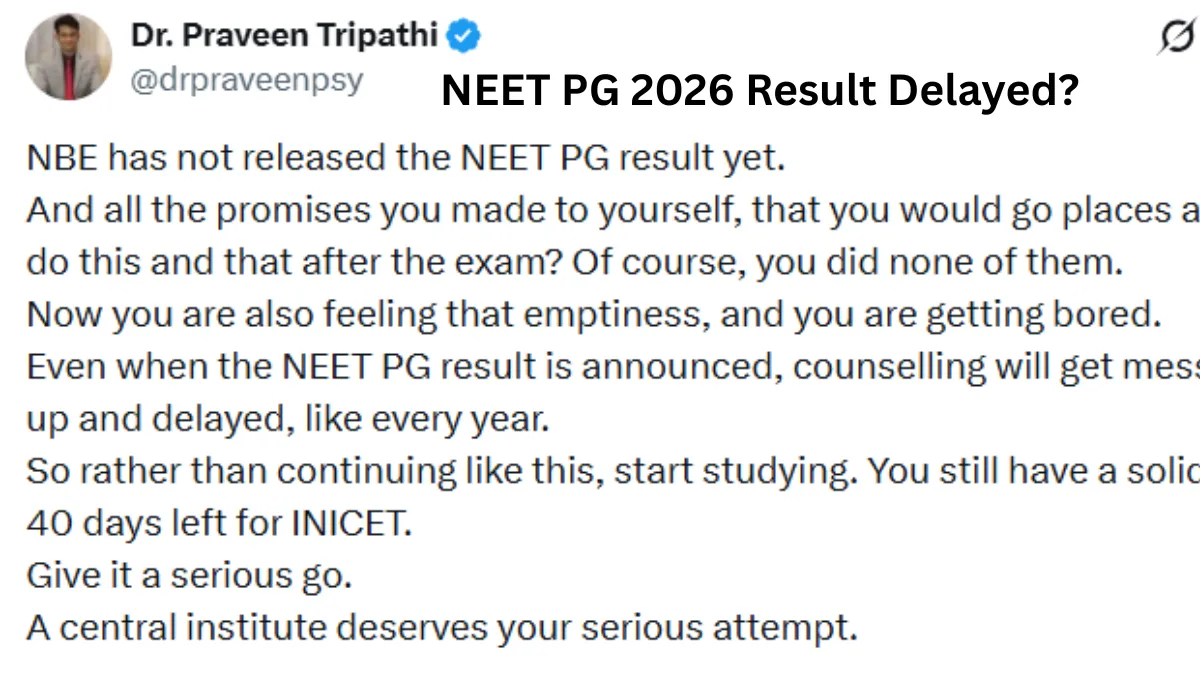 NEET PG Result 2026: Doctor Urges Students To Prepare For January INI-CET