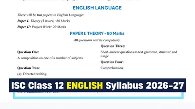 ISC Class 12 English Syllabus 2026-27: Download PDF for CISCE Board Exam ISC Class 12 English Syllabus 2026-27: Download PDF for CISCE Board Exam