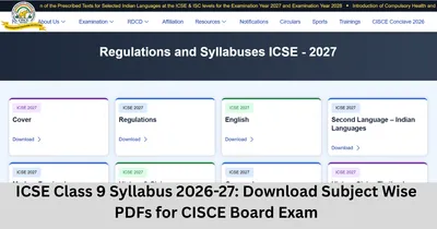 ICSE Class 9 Syllabus 2026-27: Download Subject Wise PDFs for CISCE Board Exam ICSE Class 9 Syllabus 2026-27: Download Subject Wise PDFs for CISCE Board Exam