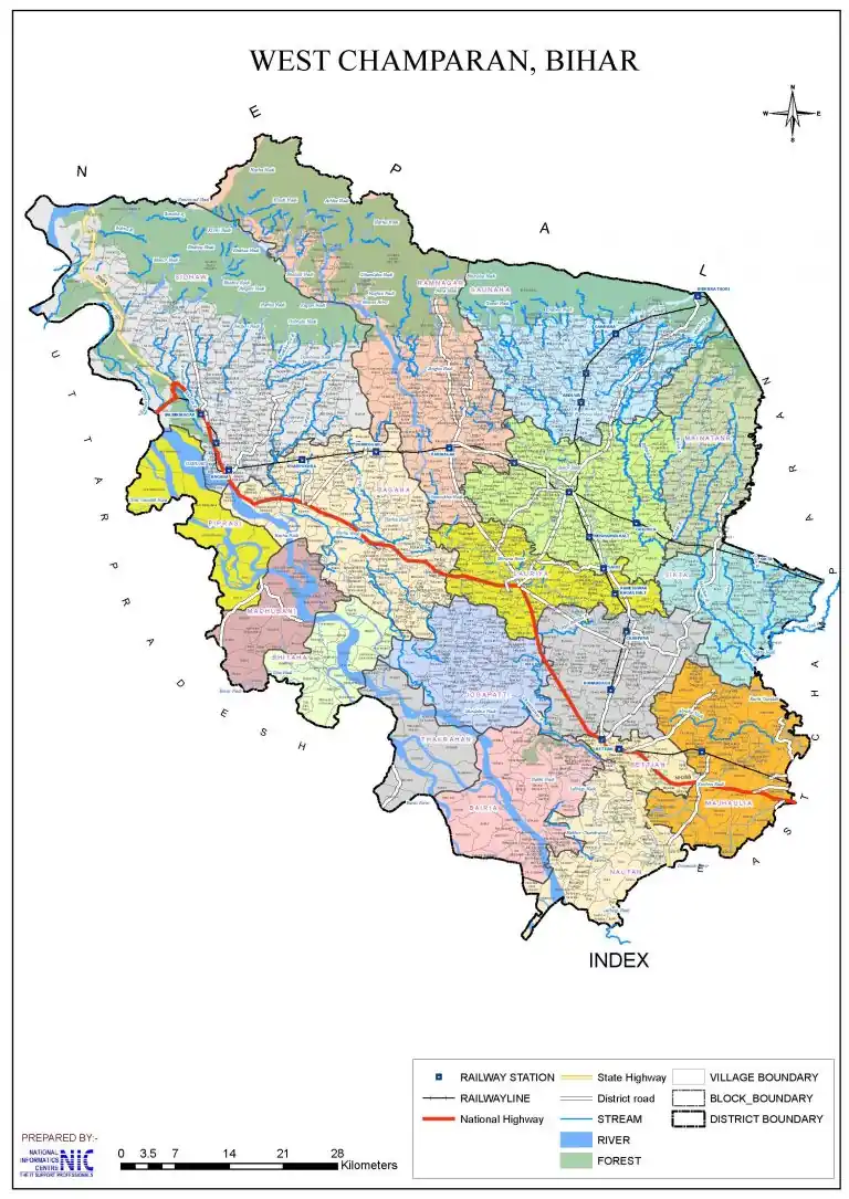 west champaran map