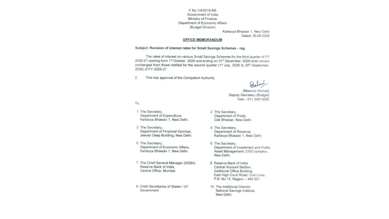_Finance Ministry notification issued on September 30