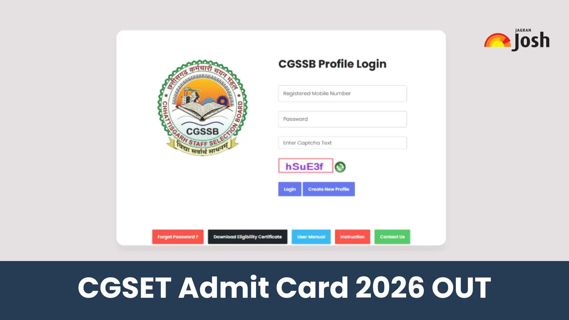CG SET Admit Card 2026 Download Link यहां देखें