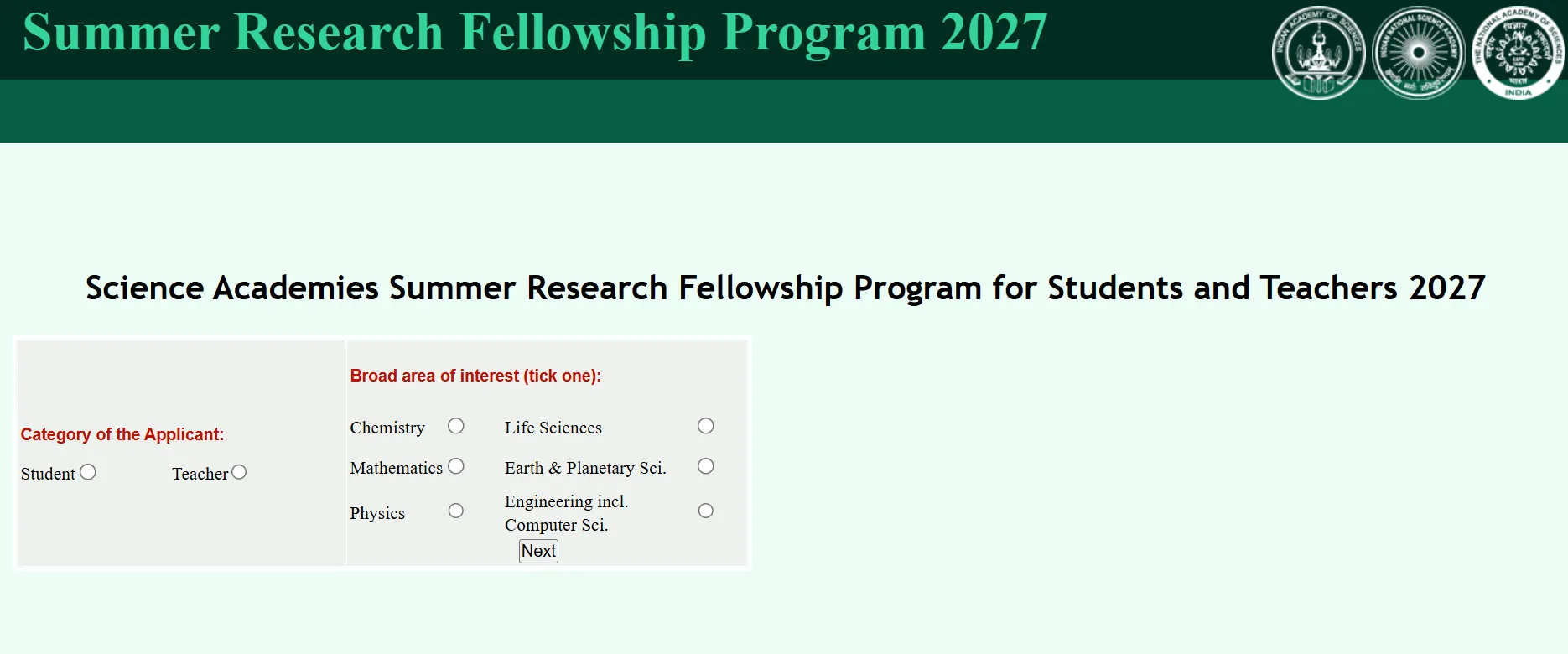 Summer Research Fellowship 2027: Applications Open, Check Eligibility and Last Date