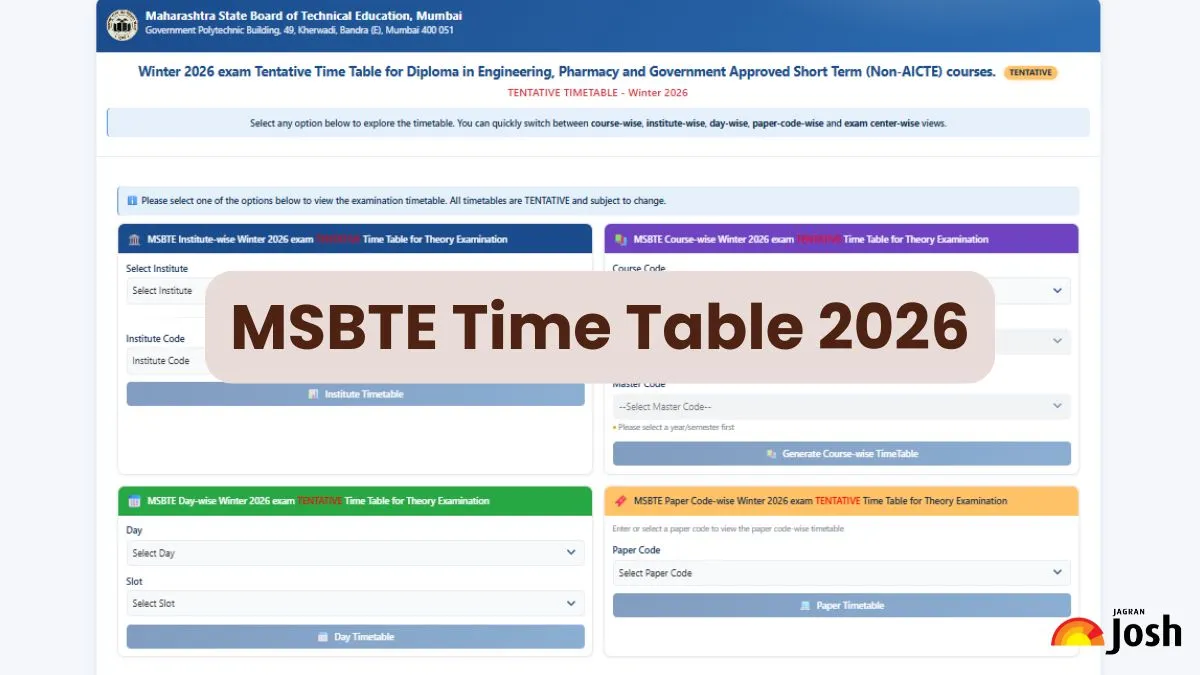 MSBTE Time Table 2026