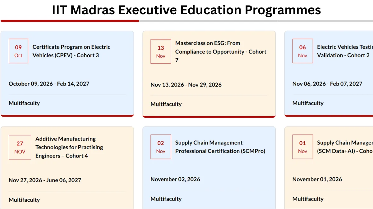 IIT Madras Launches Online Executive Courses For 2026: Check Fees, Schedule And Application Process