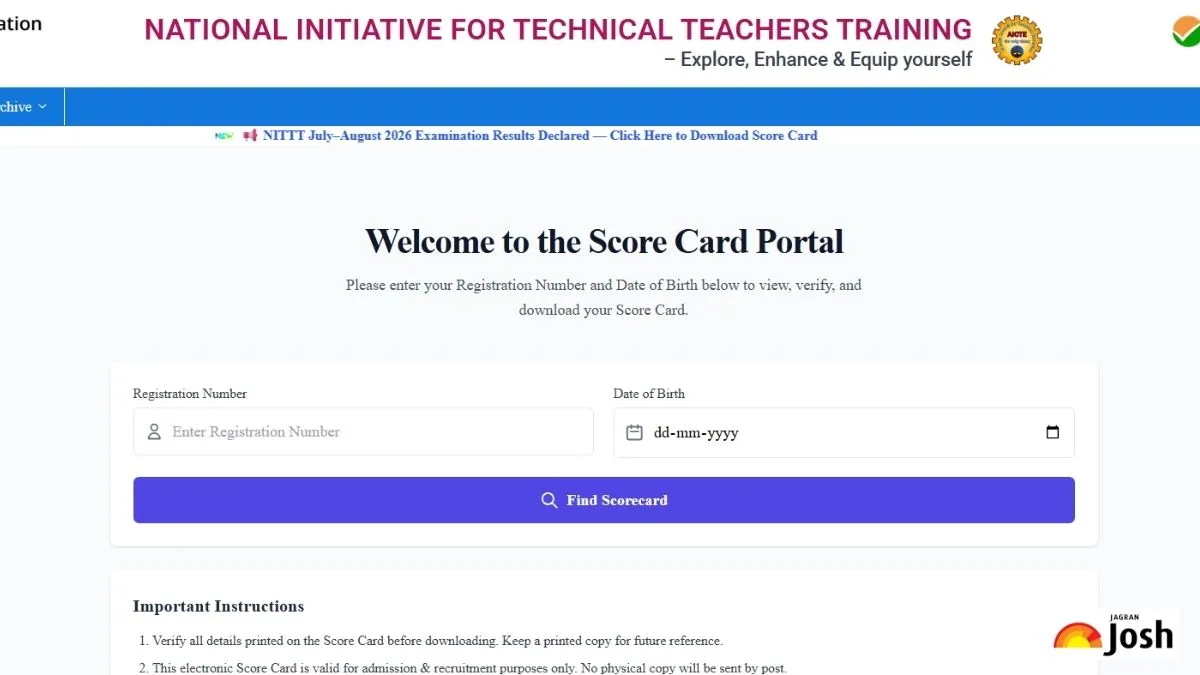 NTA NITTT Result 2026 Out