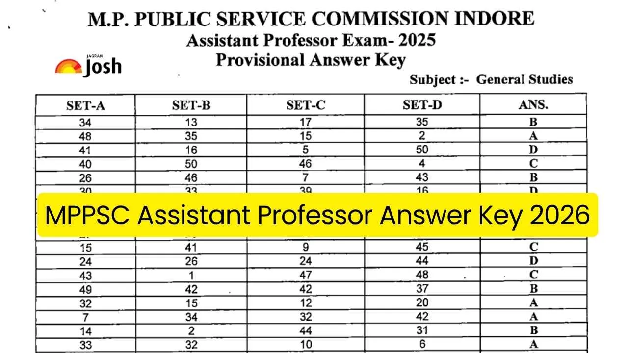 MPPSC Assistant Professor Answer Key 2026: एमपी असिस्टेंट प्रोफेसर उत्तर कुंजी जारी, सेट वाइज पीडीएफ डाउनलोड करें
