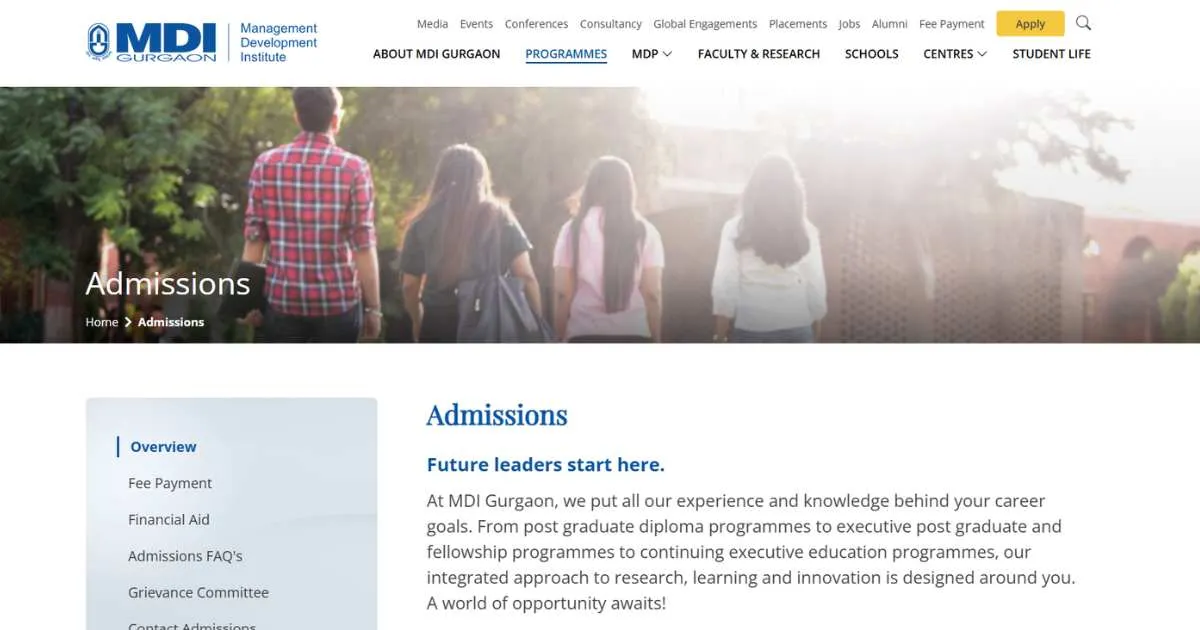MDI Gurgaon MBA Admission 2027