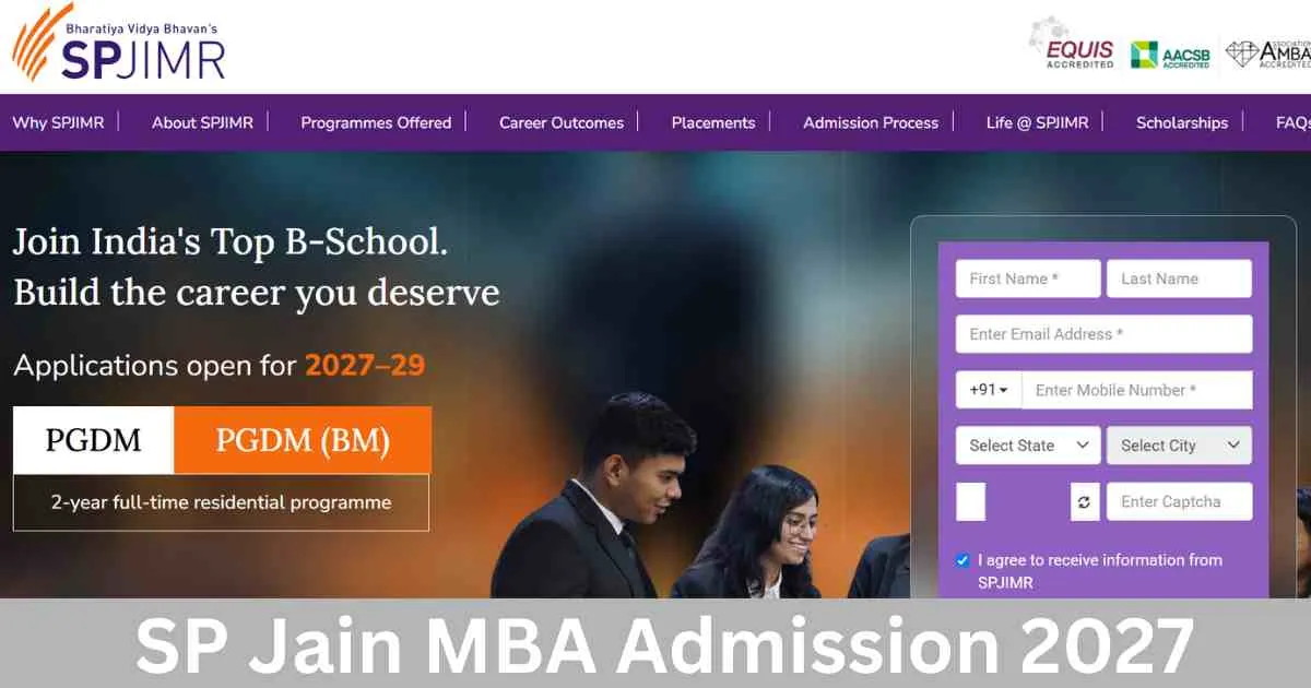 SP Jain MBA Admission 2027