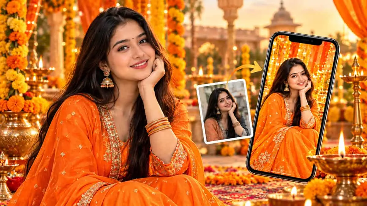 ChatGPT First Day of Navratri AI Editing Prompt Celebration: Turns Your Photos in Ultra HD 8K Resolution for the 1st Day of Navratri Colours