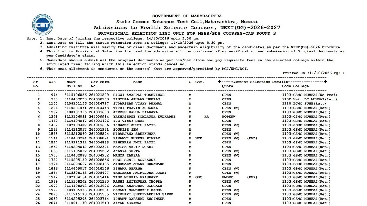 Maharashtra NEET UG Counselling 2026