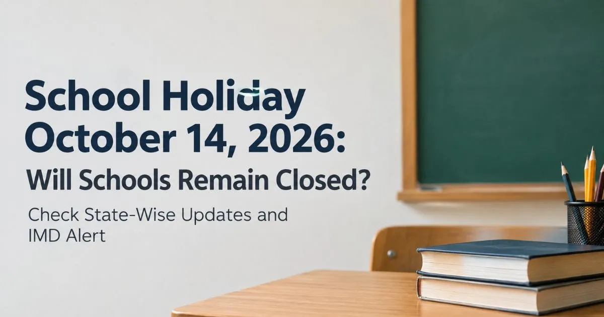 School Holiday Tomorrow, October 14, 2026: Will Schools Remain Closed? Check State-Wise Updates and IMD Alert