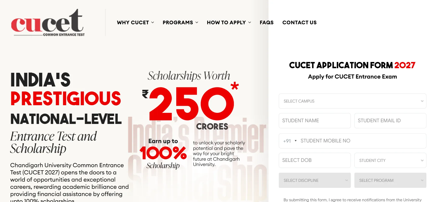 CUCET 2027 Registration Begins At cucet.cuchd.in: How To Apply, Exam Mode and Scholarship Details
