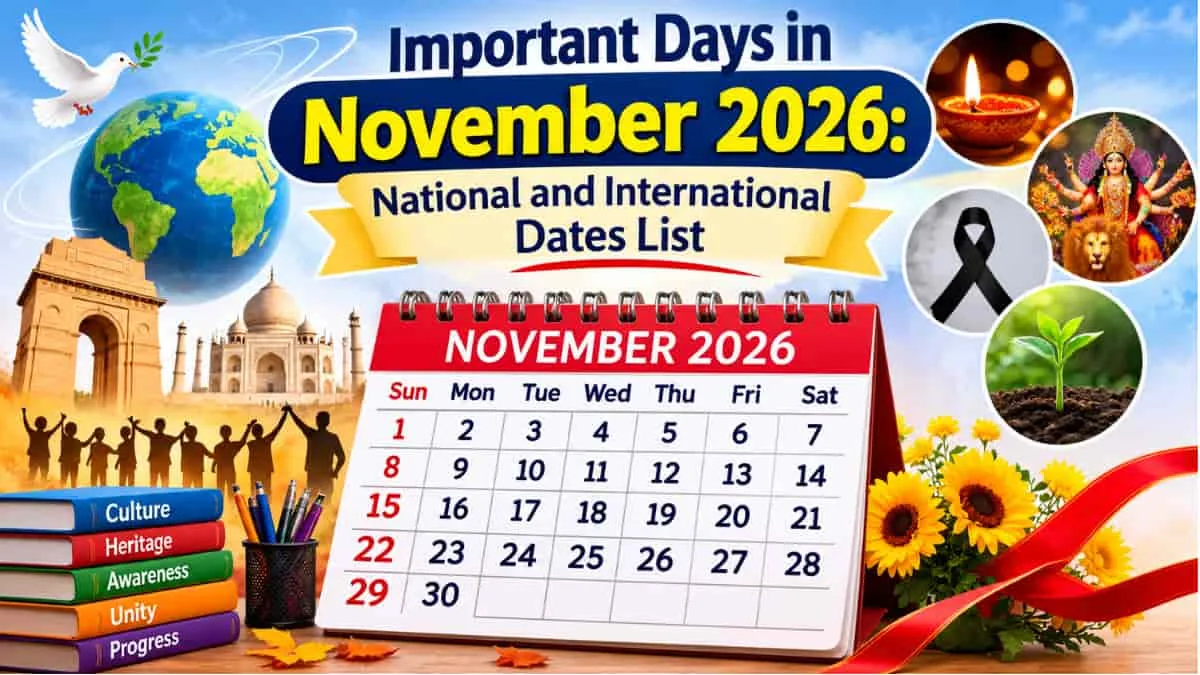 Important Days & Dates in November 2026