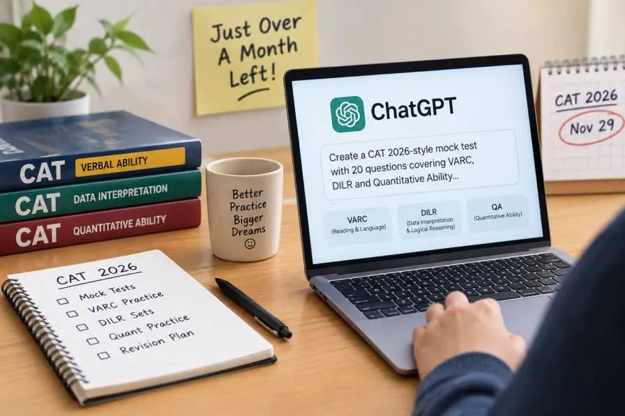 CAT 2026: 5 ChatGPT Prompts To Practise Mock Tests With Just Over A Month Left