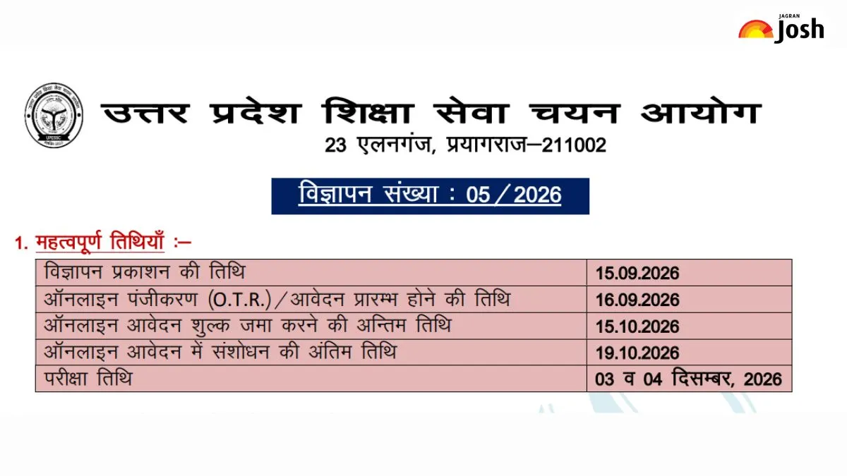 UPESSC Primary Teacher Bharti 2026