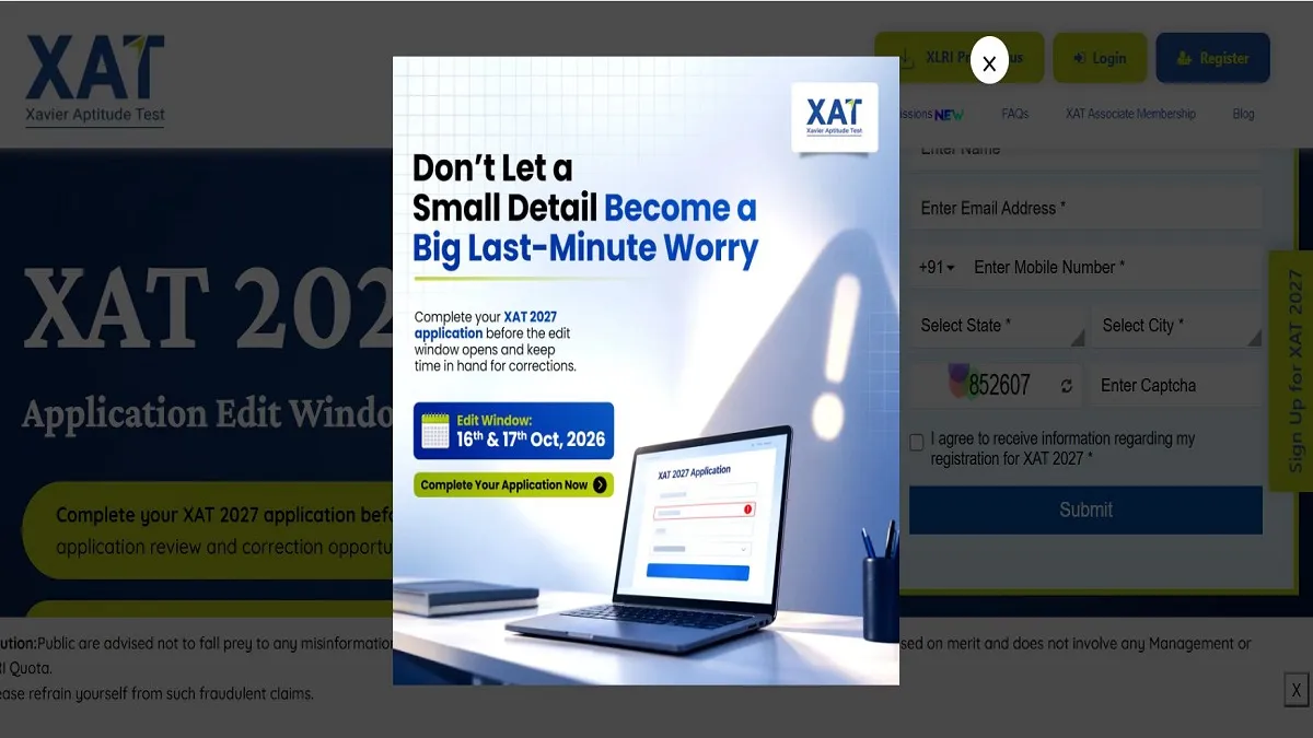 XAT 2027 Application Correction Window Opens Today, Check Fields Open for Editing at xatonline.in