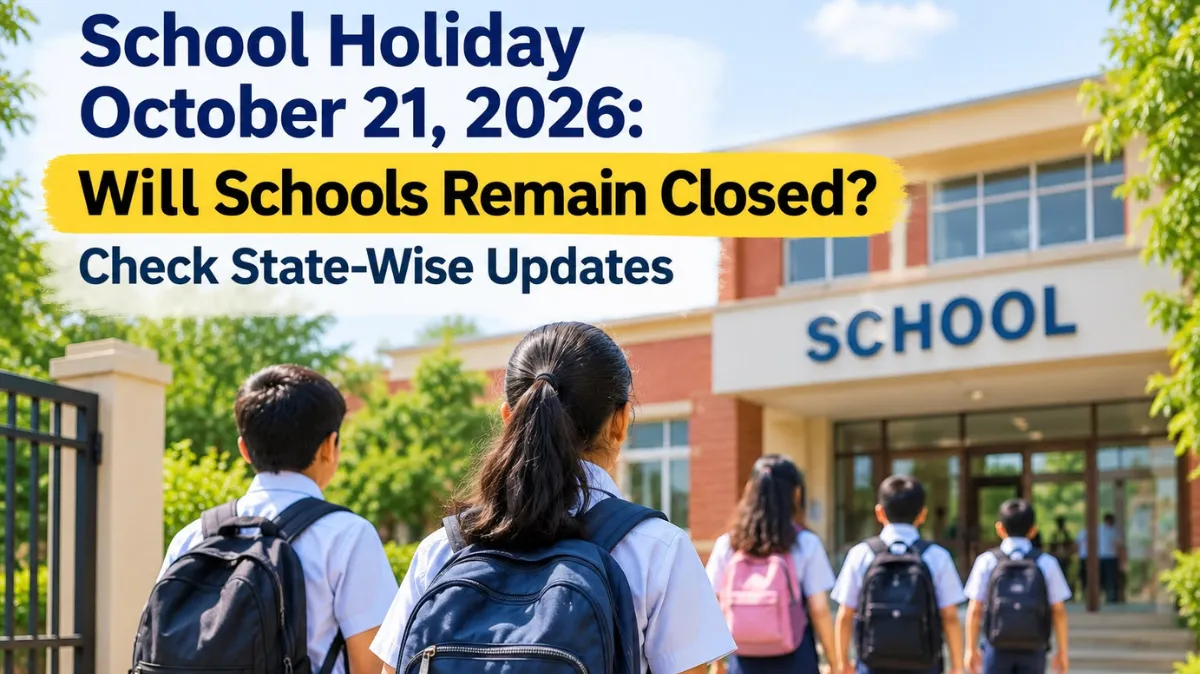 School Holiday October 21, 2026: Are Schools Closed Tomorrow? Check State-Wise Updates, IMD Rain Alerts