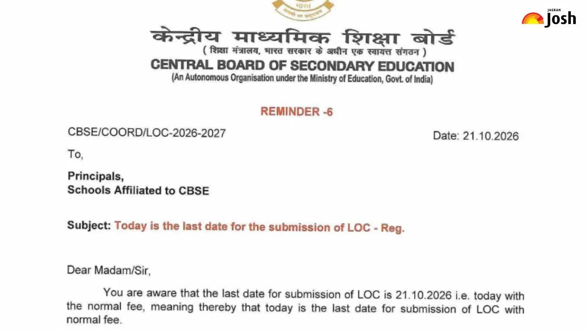 CBSE Board Exams 2027: LOC Submission Closes Today, Key Details Students Must Know