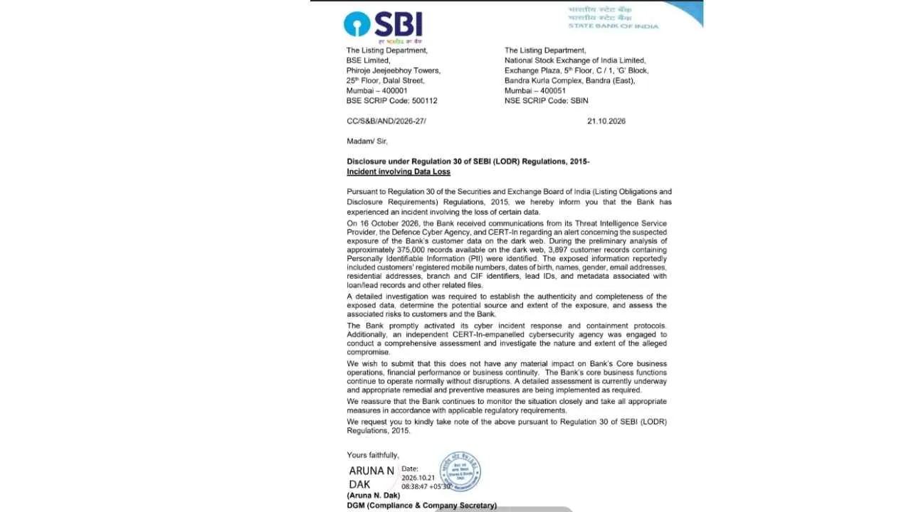 Official Communication from SBI