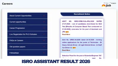 ISRO Recruitment 2026 Results Out for Assistant & JPA ISRO Recruitment 2026 Results Out for Assistant & JPA