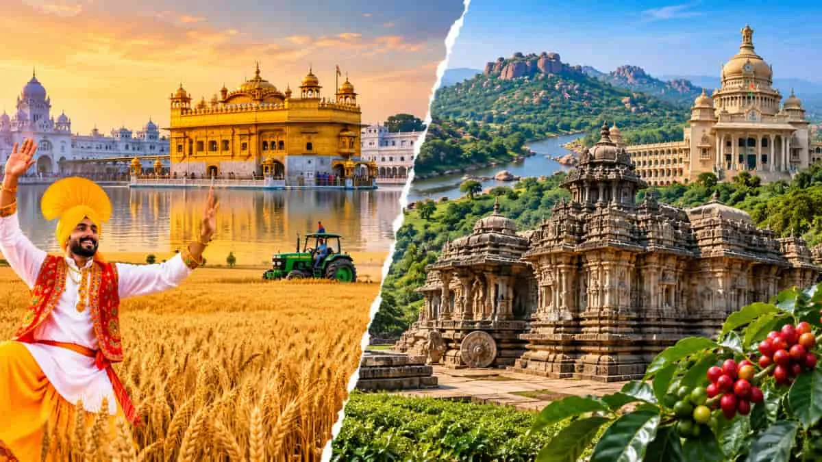 Punjab vs Karnataka: Area, Population, Geography, Agriculture and Key Differences
