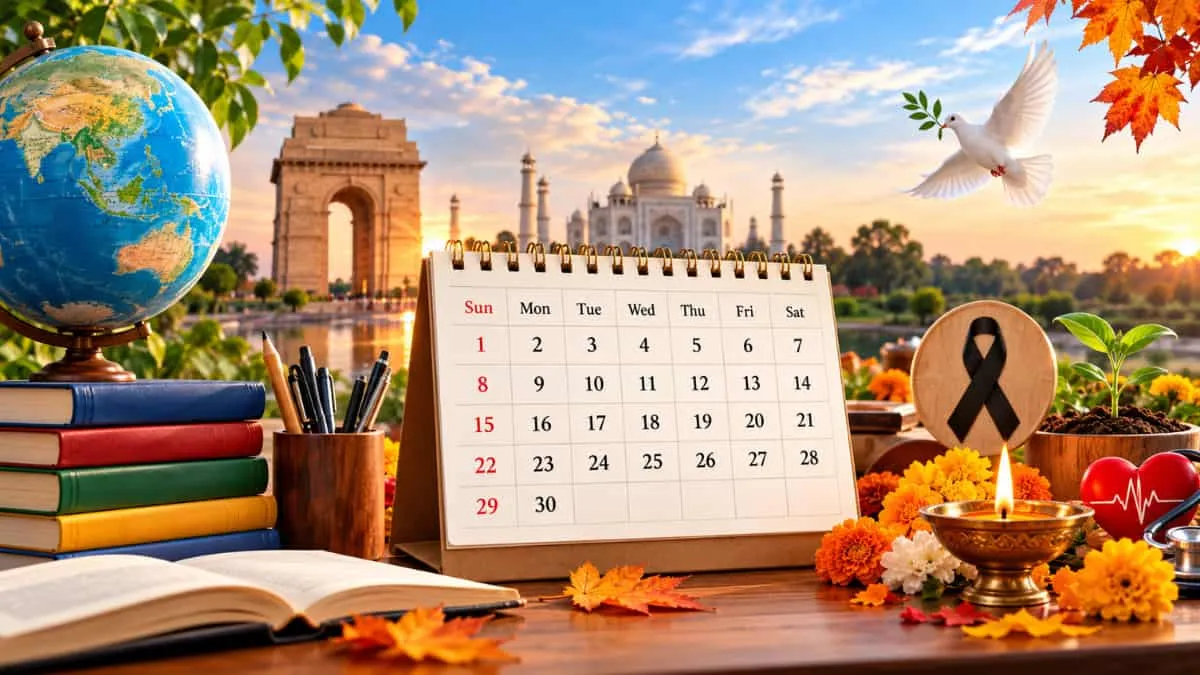Important Days in November 2026: National & Global List
