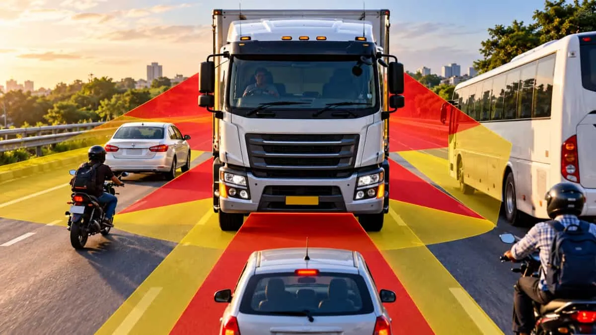 What Are the Blind Spots of Heavy Vehicles Like Trucks and Buses? Know the Danger Zones and Safety Rules