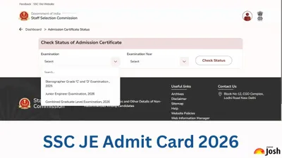 SSC JE 2026 Admit Cards Released for Paper 1 Exams (Nov 2-6, 2026)