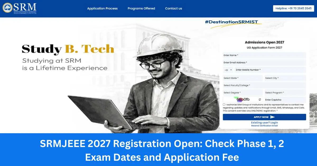SRMJEEE 2027 Registration Open