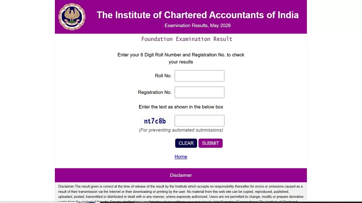 ICAI CA Foundation Result 2026